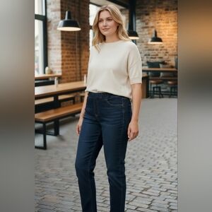 Dark Blue Straight Leg Jeans XXL